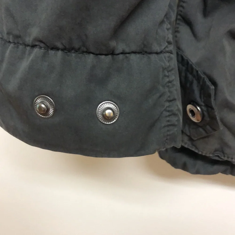 James Perse Cotton Blend Olive Green Gray Army Utility Jacket Hood 2 S 6 8 - Picture 11 of 11